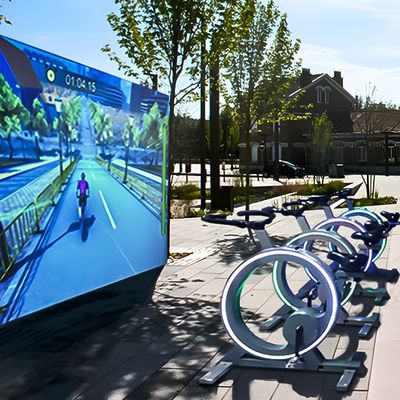 Goede prijs Dynamic Bike VR Game Fitness Interactieve muurprojectie buiten / binnen online