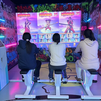 Goede prijs Commerciële indoor interactieve projectie fietsfiets met aluminium frame en meeslepend racesysteem voor sportscholen online