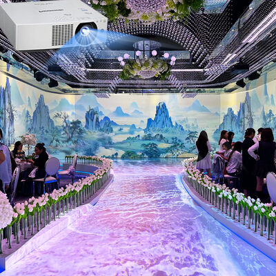 Goede prijs 5200 Lumen 1920*1200 Resolutie 20 Kanalen Immersieve Holografische Interactieve Projector voor Restaurants online